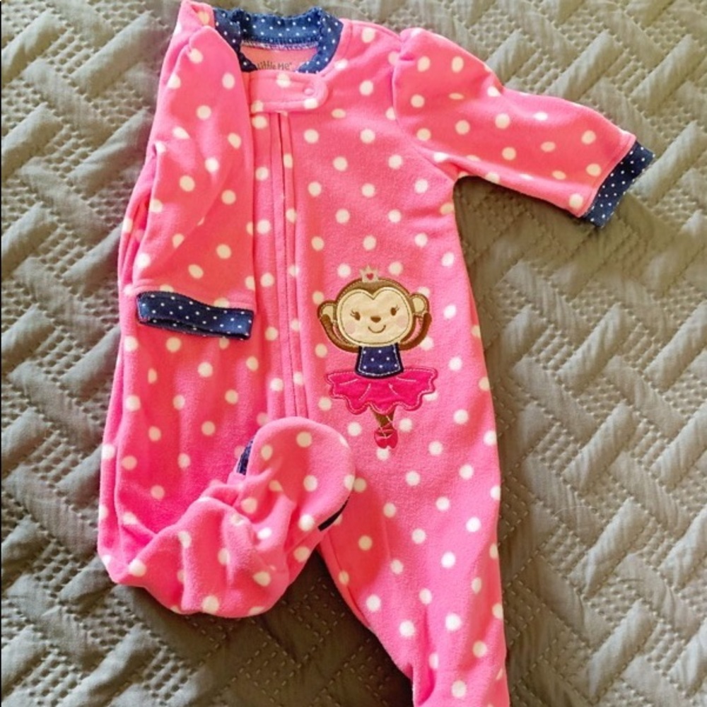 Zip-Up Sleep & Play- Pink Ballet Monkey